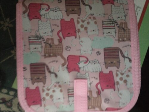 Pink pouch with cute cat designs